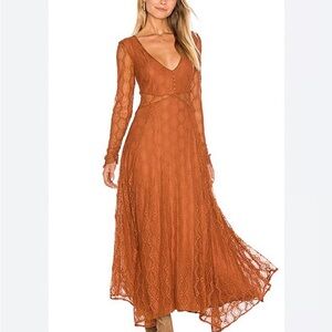 Free People Rust Lace Maxi Dress